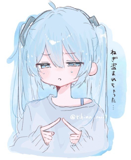 tikinn_nana7's tweet photo. ねぎ盗んだの誰だー？＃初音ミク https://t.co/nDhUZLAIS1