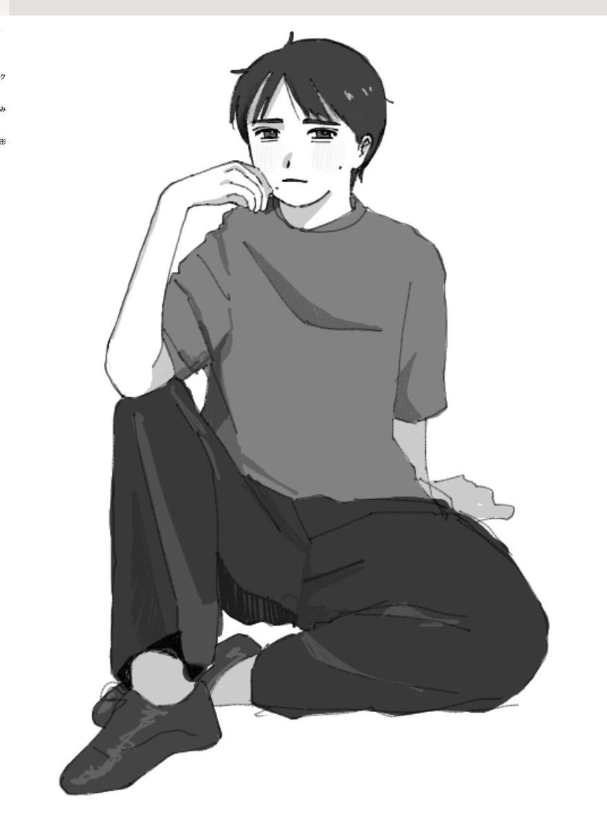 Zykhtm's tweet photo. 絵の練習(ポーズ参照あり) https://t.co/186XSpI8h7