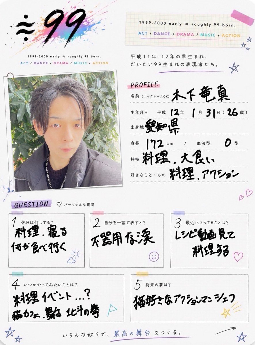 nearly99's tweet photo. ✨️メンバー紹介✨️

名前 : 木下 竜馬
（@susukihokuto ）

 時々色んなところで会う人、実は役者としてよりも前に出会ってる人物。その時一緒の舞台立てたらいいねって言うところからの付き合い。どんな役回りになるのか、乞うご期待！

 #ニクキュー https://t.co/1thJwxhz4T