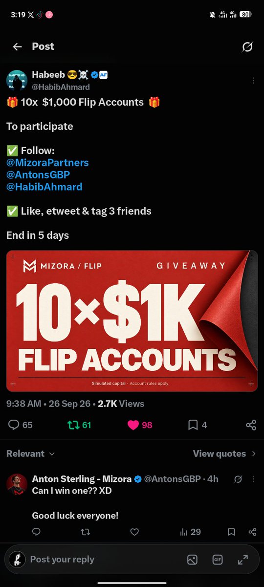 BoyfStevenzvr's tweet photo. @HabibAhmard @MizoraPartners @AntonsGBP Done all tasks @Just_AlbertFx @ForexKing04 @RoyGoldtrader https://t.co/S5X5aklB1d