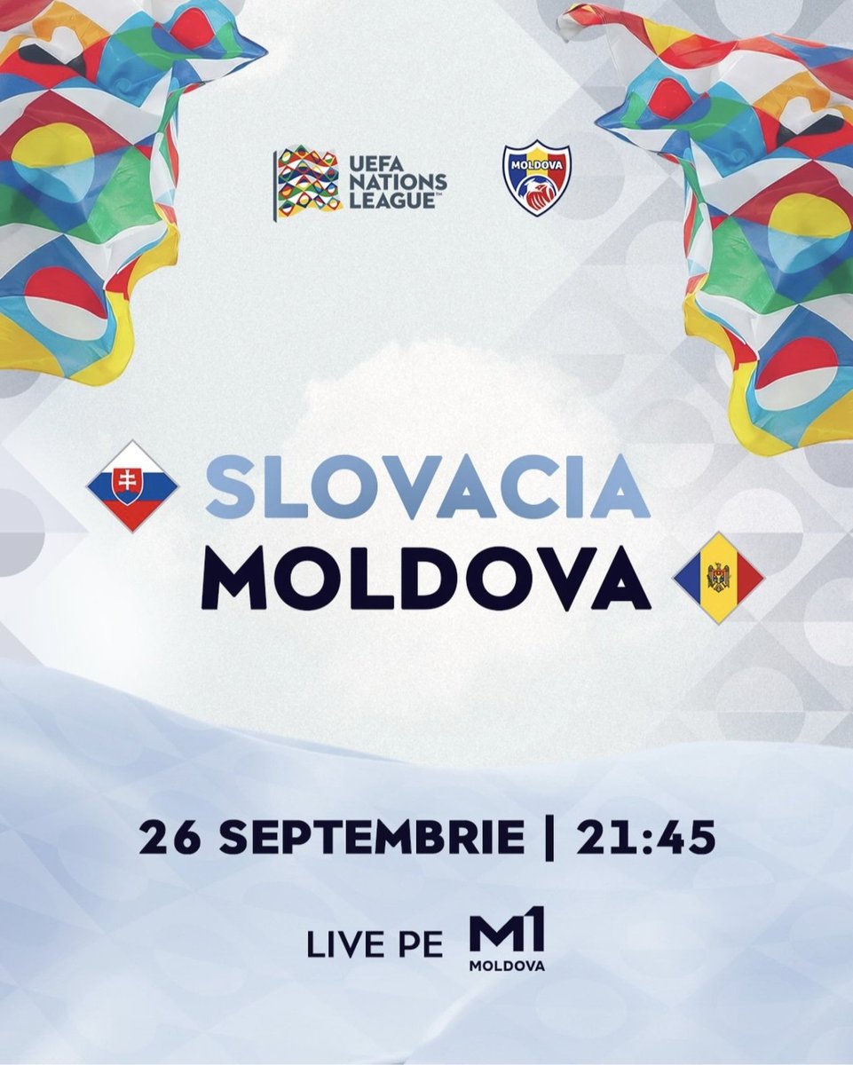 Ionrusuvq's tweet photo. 🇲🇩 Moldova’s Nations League journey begins! ⚽️
Moldova face Slovakia in their opening match of the new edition. Come on, Moldova! 🇲🇩🔥

#Moldova #HaiMoldova #UEFANationsLeague https://t.co/wgEJnUbSwL