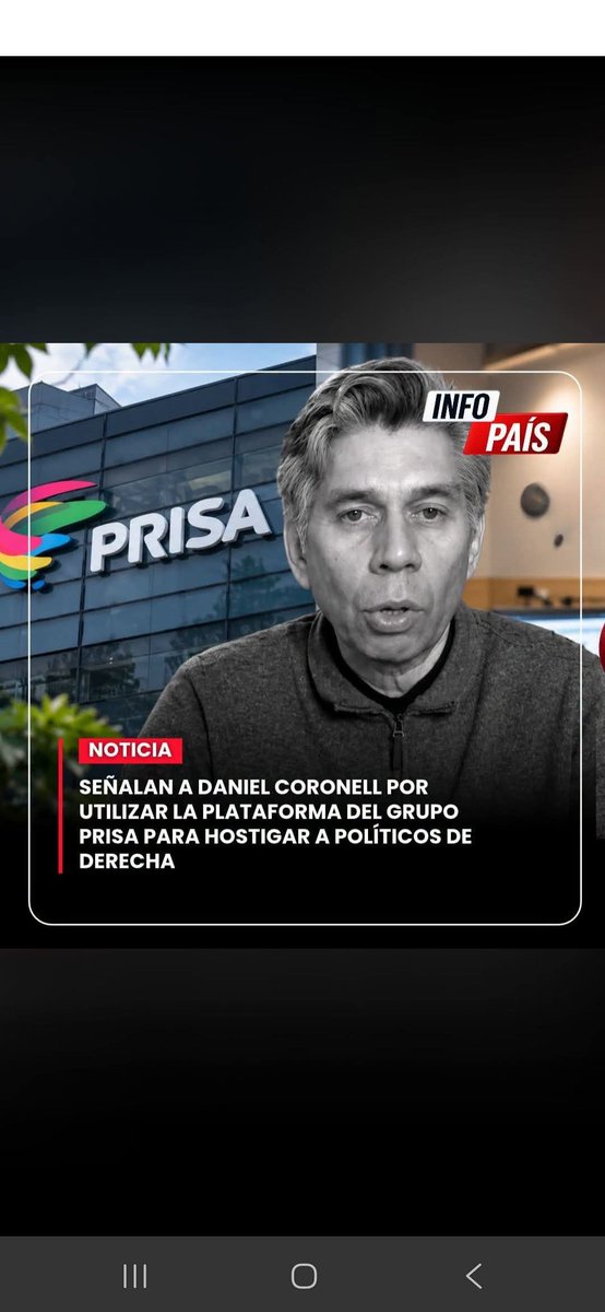 KLea79107265's tweet photo. @PRISA de todo lado echan al Pupilo dl Pastor @DCoronell x un mercenario mediático.
#FueraCoronel https://t.co/3I09rf9AlC