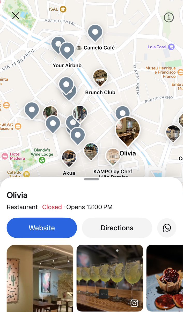 Muse: restaurant recs plotted on a map