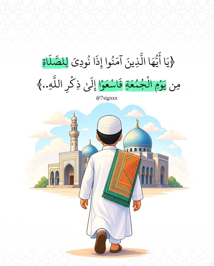 7signxx's tweet photo. O you who have believed, when [the adhan] is called for the prayer on the day of Jumu'ah [Friday], then proceed to the remembrance of Allah and leave trade. That is better for you, if you only knew. https://t.co/Z9g0T8COFL