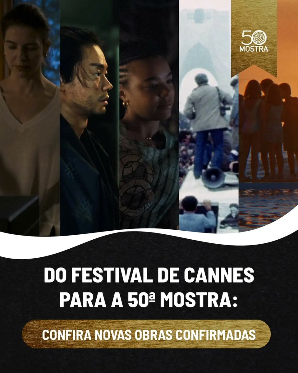 fInesito's tweet photo. صورة نشرتها Filmes &amp; Filmes في 31 أغسطس 2026، تتضمن ملصقًا ونصًا: «50 من مهرجان كان إلى النسخة الخمسين: أعمال جديدة مؤكدة». https://t.co/9CXntmsafs