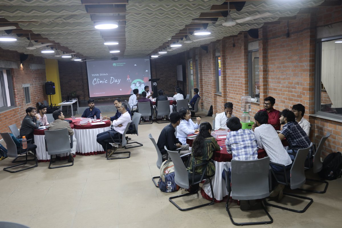 DFstartups's tweet photo. Three tables. Three experienced founders. One goal: sharper validation.

At the YUVA Validate Clinic Day, student founders put their problem, solution and market assumptions to the test through focused conversations with Ramesh Kulkarni, Manjunath Gogi and Maboof Mulla. https://t.co/7KpwAre0vb