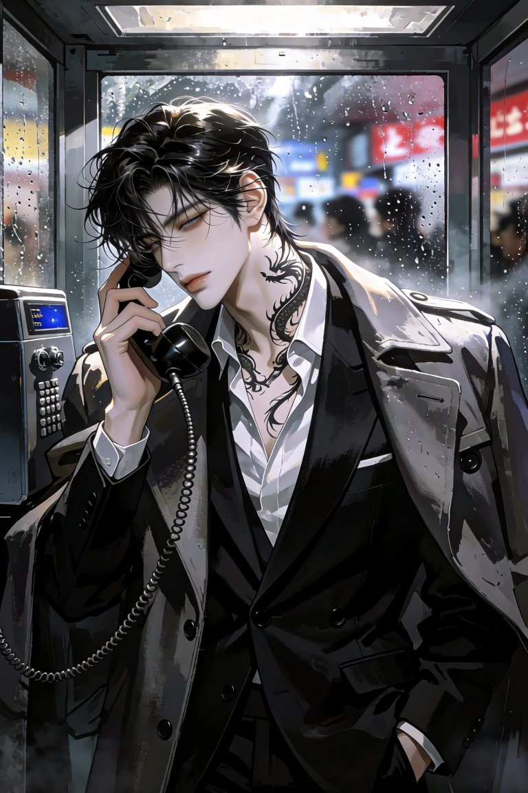 0qnwnp0's tweet photo. Calling you on the weekend

{{your char}}

in telephone booth.
in shopping street.
blur crowds. blur texts.
Condensation on glass panes.

holding a telephone receiver.

looking away from viewer

Krea https://t.co/OyRtv2xQx1