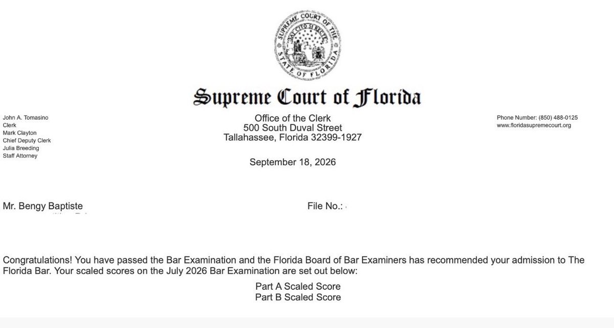 BengyBaptiste's tweet photo. I PASSED THE FLORIDA BAR EXAM!!! The first attorney in my family- Thank GOD. 🇭🇹 https://t.co/32lA9jj9JB