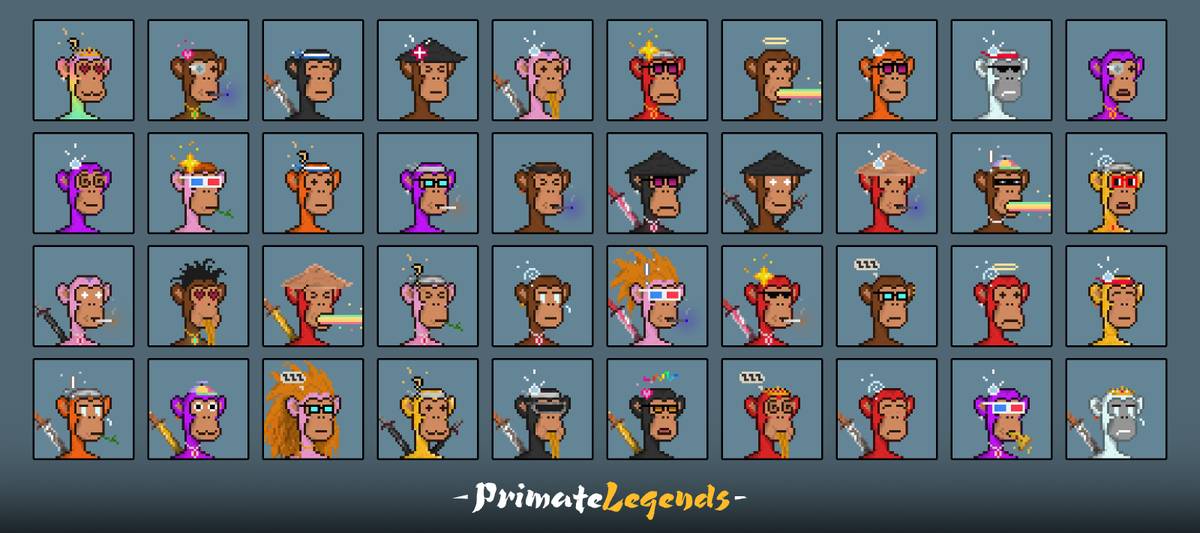 PrimateLegends's tweet photo. A legion of 3,000+ primates is coming to Ethereum🦍

Choose your clan &amp; apply now: https://t.co/cRA0VKlm12 https://t.co/QGdKposcag