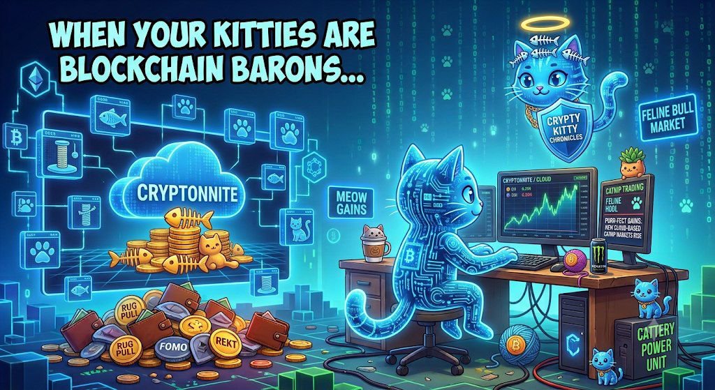 Jimmyclark9m's tweet photo. When you stop trading human charts and let the Crypty Kitty take over 🚀,Forget crypto whales, it’s all about the Blockchain Barons now 😼Green candles only, Let's keep the energy 💪
Good luck to everyone in the meme contest 💯⚡ https://t.co/YY0ykgcr1J