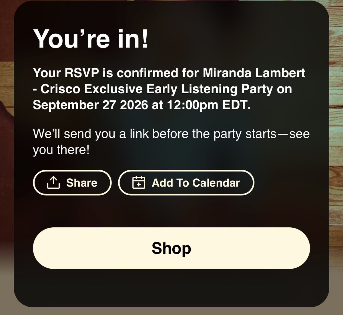 allkindsofran's tweet photo. Sunday Scaries just went from Sunday Crisco Disco 🕺🏻 So excited for this! I’ll be locked in &amp; taking notes ✍🏼 @mirandalambert https://t.co/nE7rOuATsi