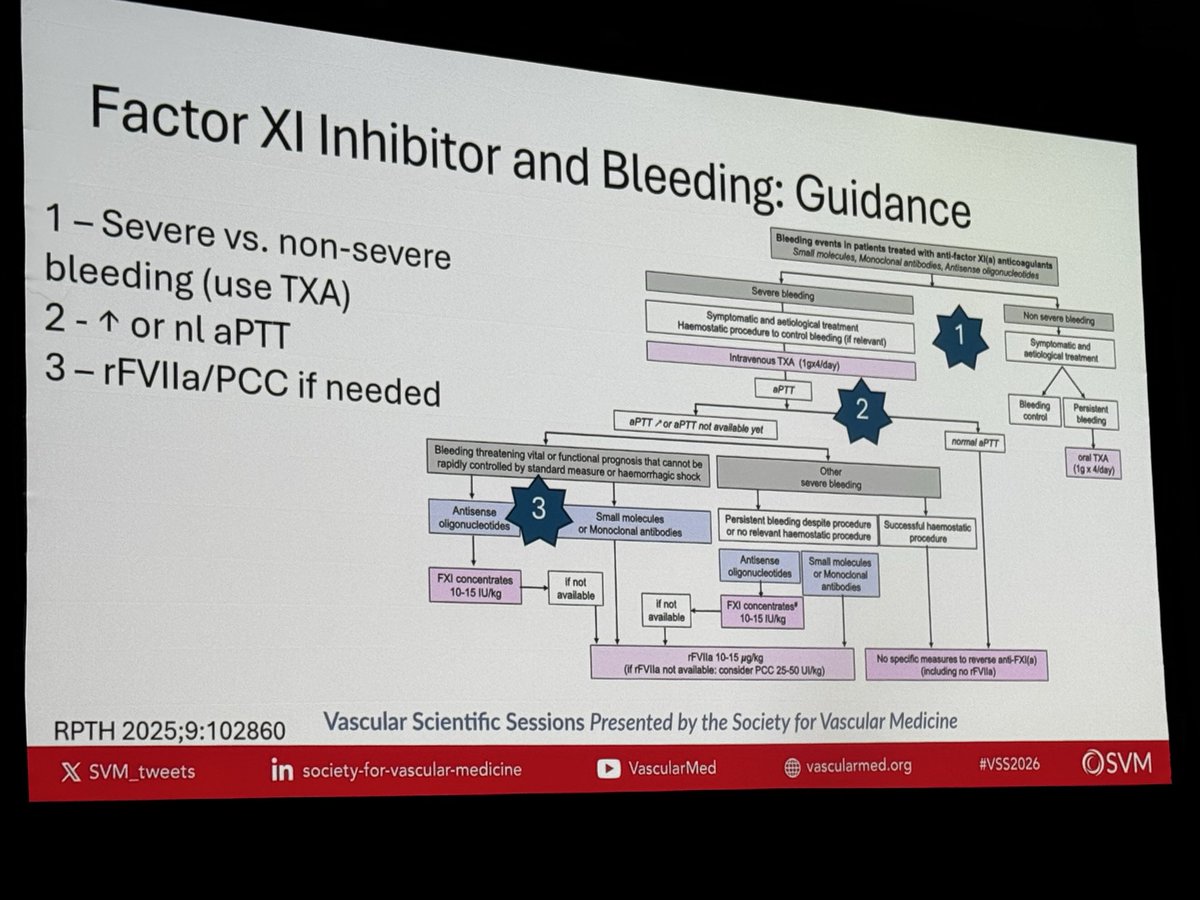 DanielleV_PA's tweet photo. The future of anticoagulation with Factor XI inhibitors with Dr Gailani, Dr Piazza and Dr Barnes! #VSS2026 @SVM_tweets https://t.co/DoFuYaFCW6