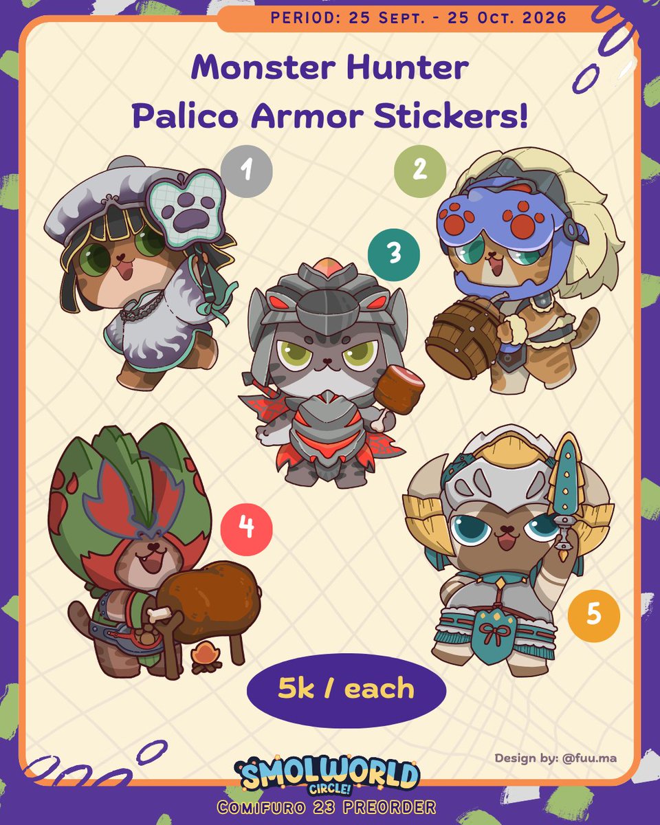fuumabou's tweet photo. Hello! My circle Smolworld opens a preorder form for Comifuro23!

Please do on this link
https://t.co/9Hvh2PG0n0

Fandom: Originals, Formula 1, Genshin, HSR, Hades, Monster Hunter and many more! 
Art: by me! https://t.co/s55V59tBPF