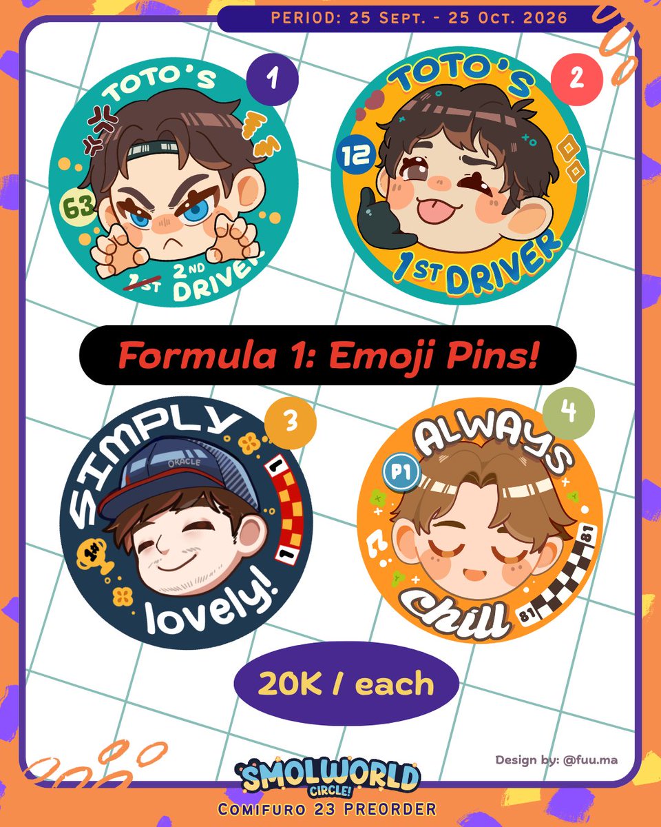fuumabou's tweet photo. Hello! My circle Smolworld opens a preorder form for Comifuro23!

Please do on this link
https://t.co/9Hvh2PG0n0

Fandom: Originals, Formula 1, Genshin, HSR, Hades, Monster Hunter and many more! 
Art: by me! https://t.co/s55V59tBPF
