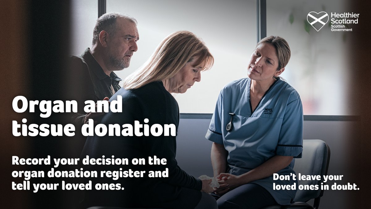NHSGGC's tweet photo. Did you know Scotland has an opt-out system for organ and tissue donation? 

If you're aged 16 or over and haven't recorded a decision, it's assumed you agree to donate. 

Find out what this means for you ➡️ https://t.co/MGnnb3SX2L.

#OrganDonationWeek https://t.co/WU6rHLIuCZ