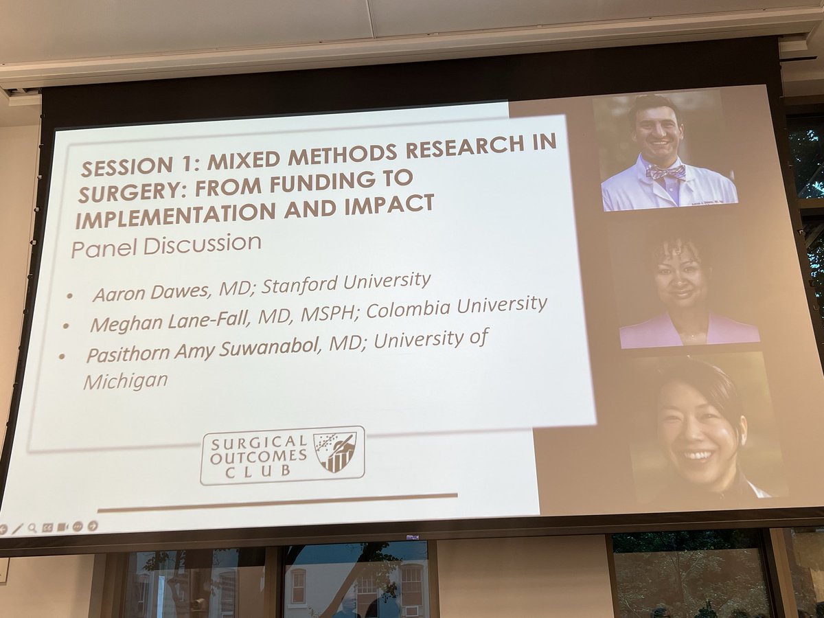 RunLiz's tweet photo. Great first session at #SOC26 @SurgOutcomes! Mixed-Methods Research in Surgery: From Funding to Impact https://t.co/NsbpBZaR9f