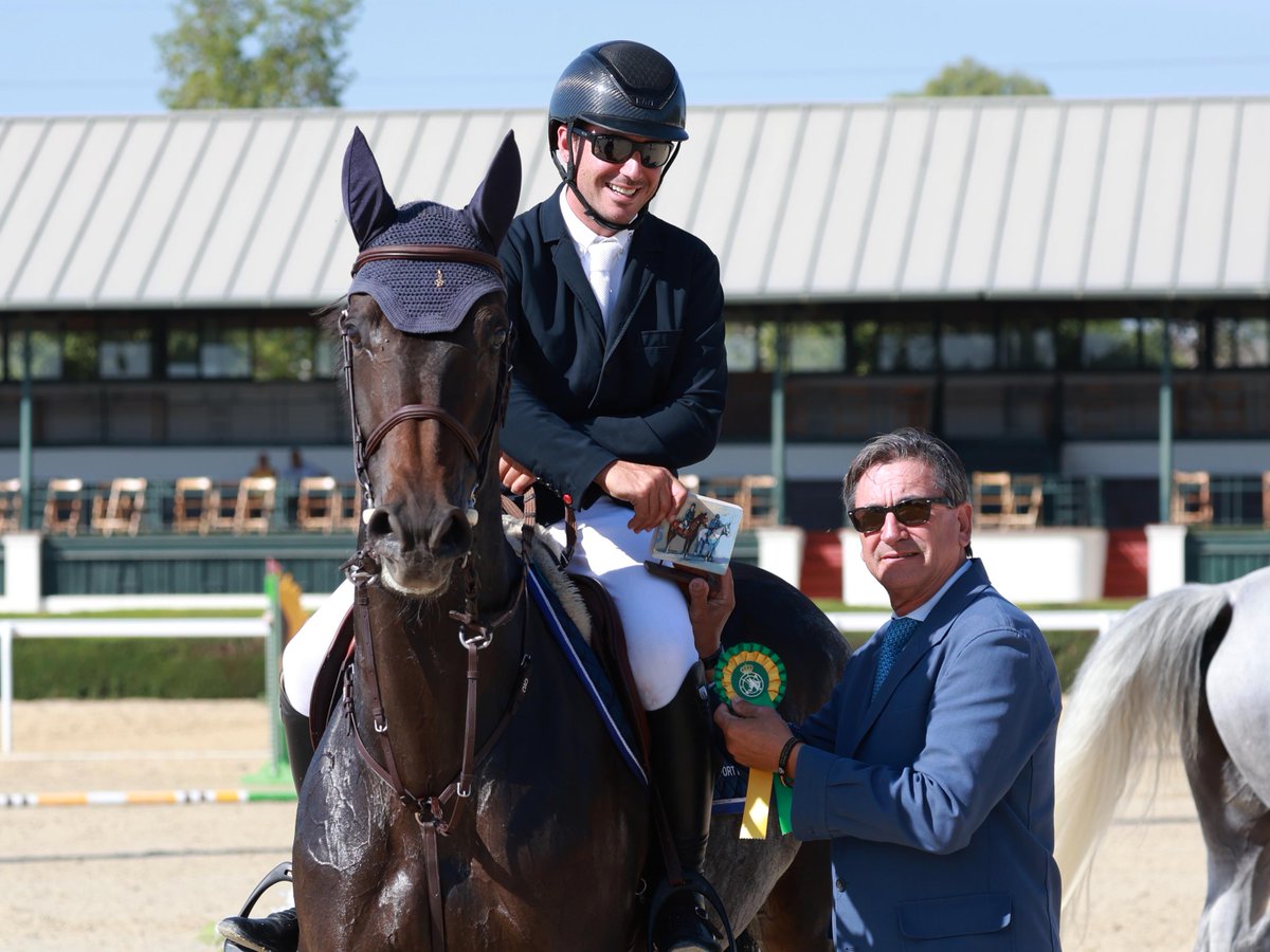 HipicaRCPineda's tweet photo. Álvaro González de Zárate y Mariano Martínez Bastida comparten victoria ex aequo en 1.45, prueba principal de la 2ª jornada del CSN5* de la Ruta de Otoño.
Álvaro González ha hecho doblete al conseguir el triunfo en la prueba de 1.40.
¡Enhorabuena! 🏆
#RCPineda #RutadeOtoño2026 https://t.co/Ftq3jW5Zxm