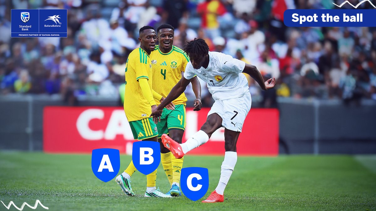StandardBankZA's tweet photo. Mzansi! 🇿🇦⚽ Tebza’s already laughing… maybe he knows something we don’t. 😂

The ball is hiding somewhere. Drop your guess below and keep your eyes on your DMs. 

#SBLove💙 #BackedByBlue💙 https://t.co/U1pbWndIQq