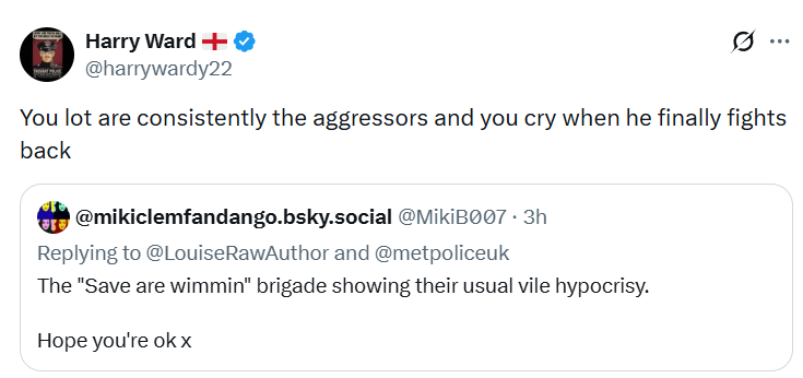 MikiB007's tweet photo. My post was calling out the men who profess to protect women, when in reality they actively take part in, & condone violence against them...
Thank you so much "Harry" for proving my point👍
Not very bright these fascists, are they.
#NonceBonnet #Fascists #Morons https://t.co/j3hbCQgguo