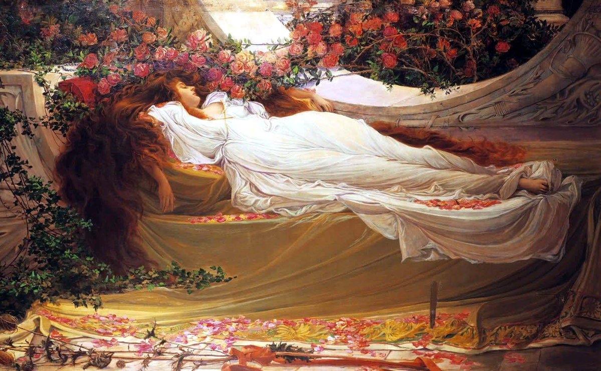 EmiWesolowski9's tweet photo. Sleeping Beauty by Thomas Ralph Spence, 1892. https://t.co/u53IcBlwVt