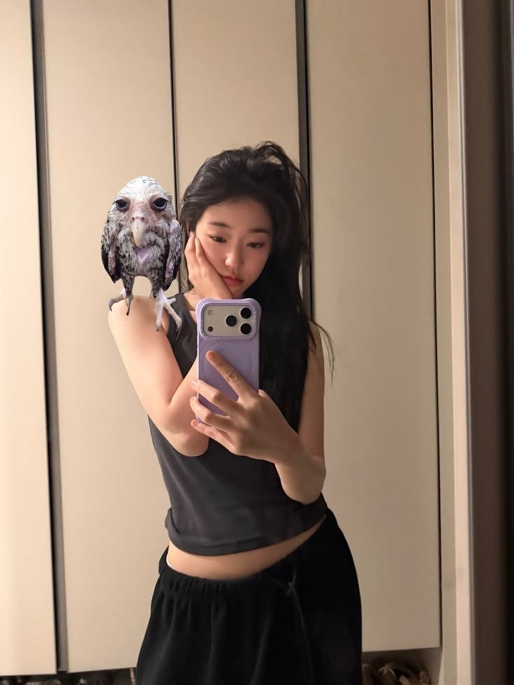 YOONSEOaeth's tweet photo. Boleh ganti gak? Burung hantuku kok kaya gak seneng gitu ya. https://t.co/S5ecabAbNa