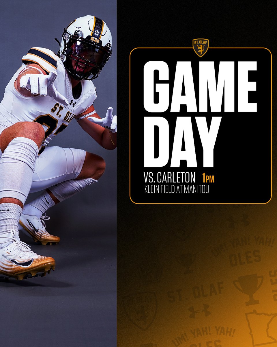 StOlafFB's tweet photo. 𝐆𝐚𝐦𝐞 𝐃𝐚𝐲 🐐

🆚 Carleton
🕐 1 p.m.
📍 Klein Field at Manitou
📺 https://t.co/A3Nng3dzEO
📊 https://t.co/VOXMrZuD8m
🎟️ https://t.co/xQml2Gwn1E

#UmYahYah | #BuildingChampions | #d3fb https://t.co/lgCNXHHmOk