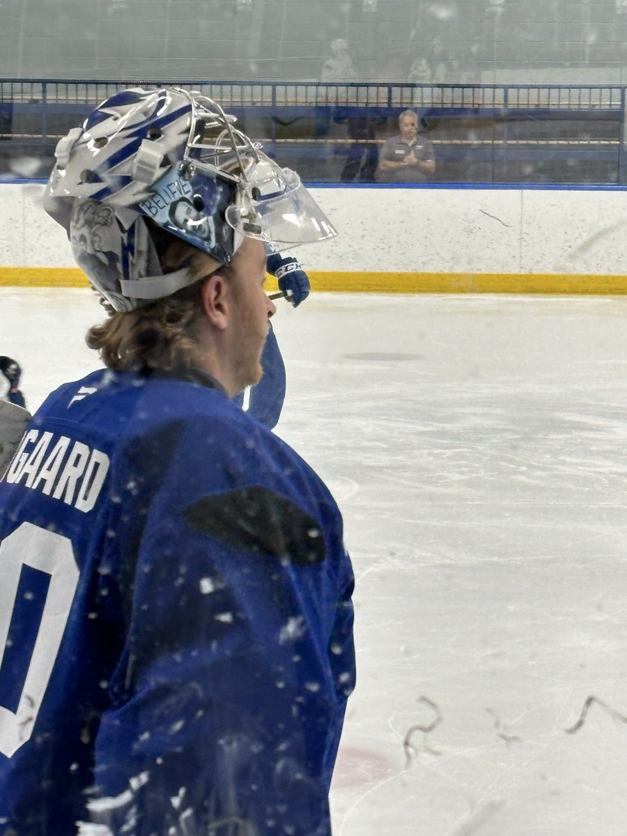 BenjaminJReport's tweet photo. Goalie Mads Sogaard has a Ted Lasso inspired mask this season, said he likes the life lessons in the show.

“I’ve come from a couple years of a long injury and some tough stuff in that sense, so I just wanted to have fun with it and remind myself to have fun and believe.”

#GoBolts