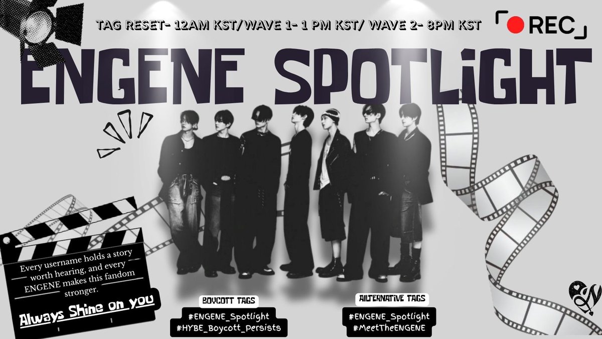 ENHYPEN7_BASE's tweet photo. FINAL DAY: ENGENE SPOTLIGHT IS OFFICIALLY LIVE! 🧡✨

​​ENGENES FOR ENGENES is an initiative by @EnHouseOT7! 💫 

Dear ENGENE,
Knowing how talented our seven boys are, it’s time for you to show how talented you are as well! Share your stories, talents, and hobbies in art, music, writing, crafting, and everything in between. 🧡

Every username holds a story worth hearing, and every ENGENE makes this fandom stronger.

​ALWAYS SHINE ON YOU
​#ENGENE_Spotlight
#HYBE_Boycott_Persists

​For non-boycott tags, please visit @EnHouseOT7  

​📌 DISCLAIMER
• These hashtags are meant for X (Twitter) trending only.
• Do NOT spam these tags on Instagram, TikTok, Weverse, YouTube, or any other platform.
• Do NOT use them under official ENHYPEN, EVAN, BELIFT, or HYBE official posts.
