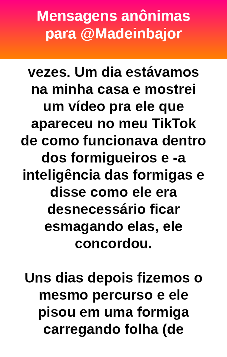madeinbajor's tweet photo. Não foi pela formiga. 
A formiga foi a gota d'água.  #bajo46380 https://t.co/yMCrWVOVlT