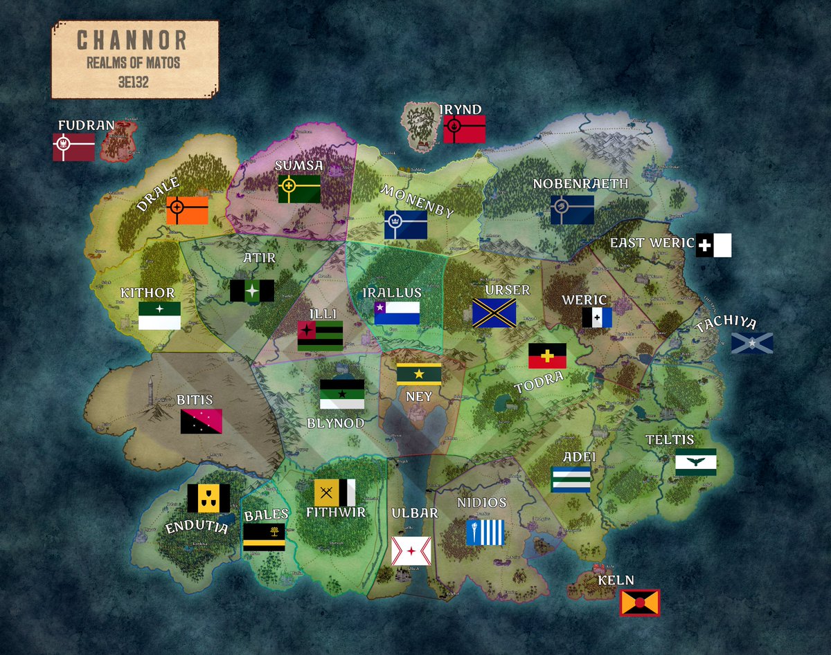 cgsanfordwrites's tweet photo. DID YOU KNOW? Tales of Channor: From Stone takes place almost entirely in Tachiya? But Matos is a far larger continent, with 26 nations, with their own political and religious affiliations. You might even see connections by flags alone!
#bookx #readersofx #indiefantasy https://t.co/hOwqDYBcvu