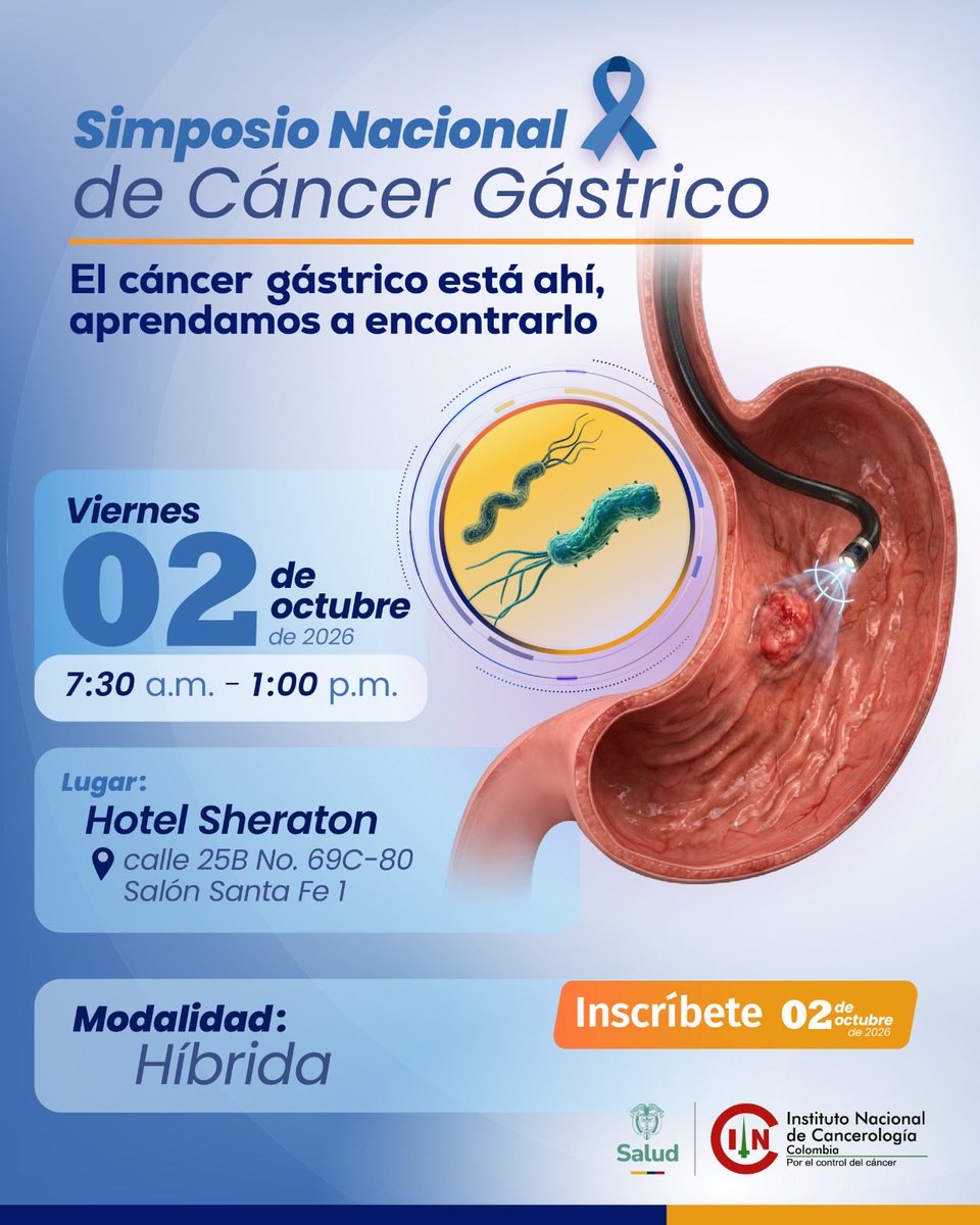 INCancerologia's tweet photo. El Simposio Nacional de Cáncer Gástrico reunirá a expertos para actualizar conocimientos, intercambiar experiencias y abordar los desafíos que plantea esta enfermedad desde la práctica clínica.
🔗 Inscripciones: https://t.co/5UnoZqCrvW

#TodosTenemosQueVer #ControlDelCáncer https://t.co/cDNIkn74nB
