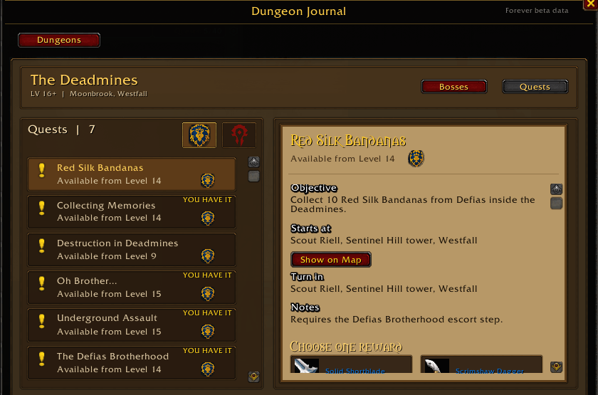 Odiitv's tweet photo. Este addon para WoW Forever es una maravilla ⭐️ Os muestra el loot de cada boss de cada mazmorra y además, dónde se cogen y entregan las misiones de estas. Classic no es lineal en ese aspecto así que es estupendo que tengamos una guía para recorrer el mapa y no perder xp!
https://t.co/CJ8ZU52zQN