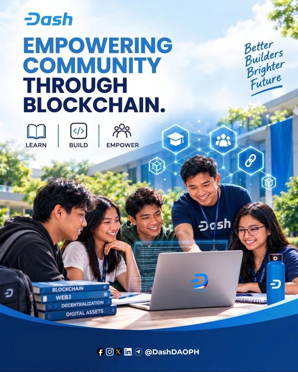 DashDao_PH's tweet photo. Building a brighter future for PH🇵🇭 begins w/ real knowledge.

Our mission's simple: bring clear, honest Dash &amp; DAO education directly to Filipinos —empowering people through learning, not hype.

Share if you believe educ should always come before the hype! Let’s build together. https://t.co/Yvl6leUD71