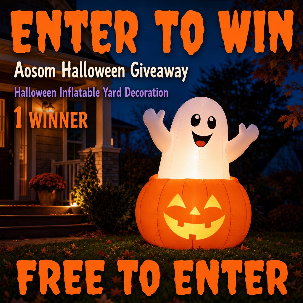 SweepsAdvantage's tweet photo. Give your yard a little BOO-st! 👻 Aosom’s Halloween giveaway awards 1 winner an LED-lit inflatable yard decoration (design may vary)! Comment 🎃 if you love Halloween. Free to enter! Click for details &amp; to enter:
https://t.co/UVAC00IdyX https://t.co/fFVUyyMJ5n