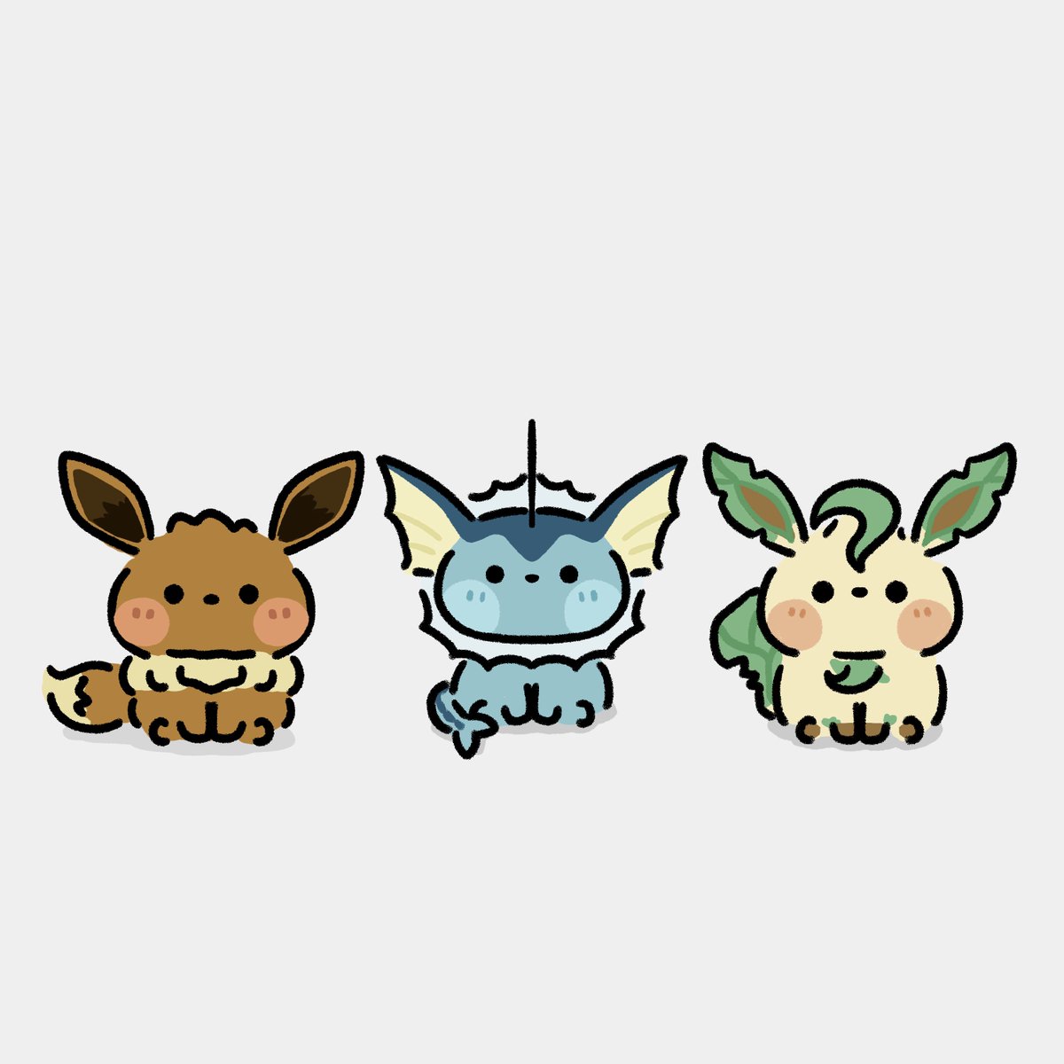 Nasi_129's tweet photo. リーフィア🌱シャワーズ💧イーブイ🟤
 #ポケモン  #ファンアート  #ゆるいイラスト  #illustration https://t.co/rHCZl9QxTA