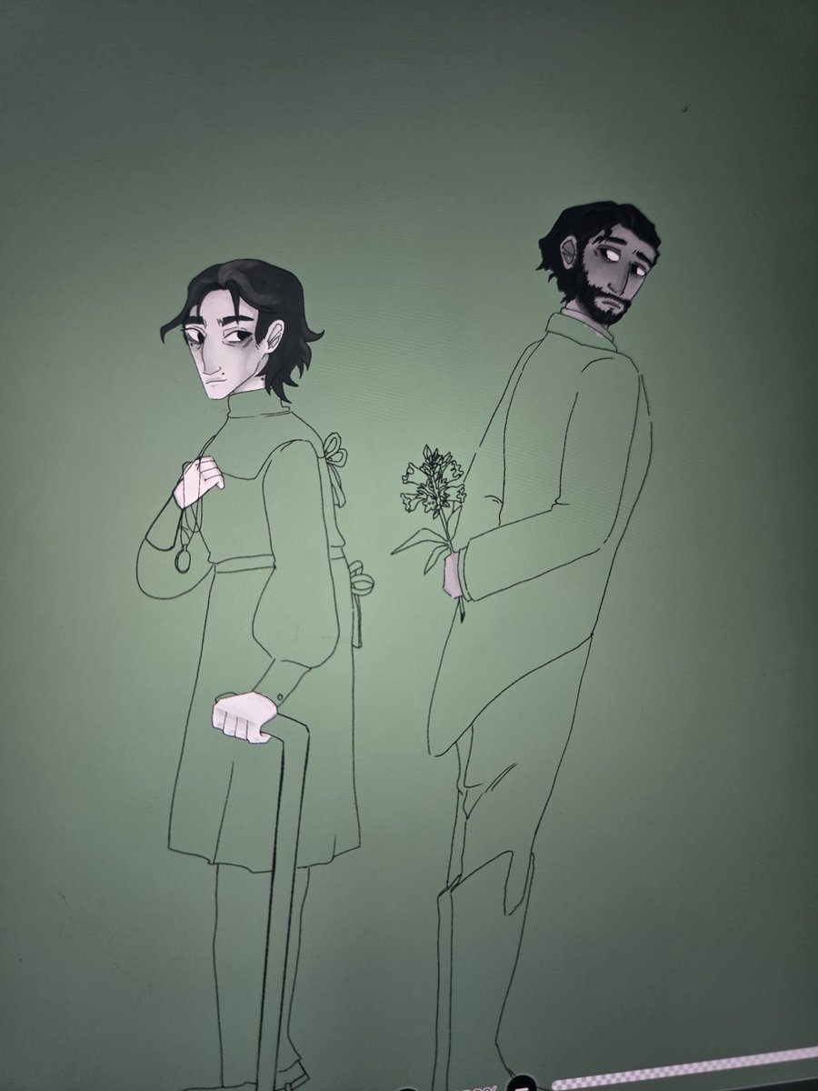 MageOtter's tweet photo. Working on a piece for a #jayvik horror story I have. https://t.co/WufYF0459L