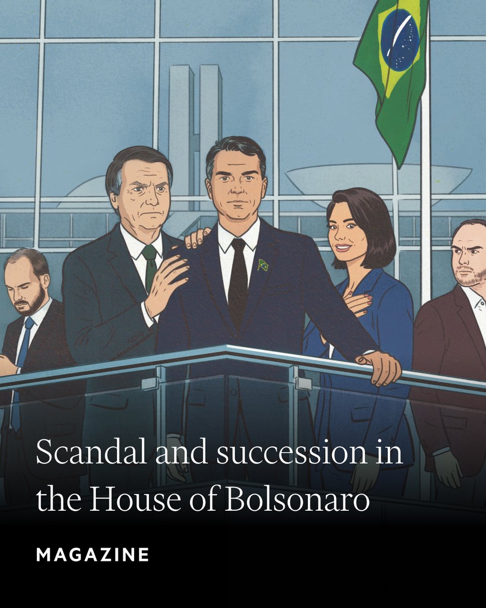 FT's tweet photo. Jair Bolsonaro is imprisoned for plotting a coup, leaving his eldest son to run against his old rival. 

Could Brazil’s first family of the radical right be on the verge of a comeback?https://t.co/FbRtV59lRs https://t.co/rrDErMJD4N