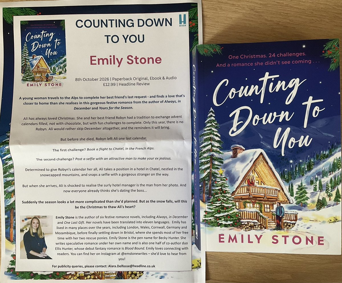 Lindahill50Hill's tweet photo. I adore Emily Stone books so I’m thrilled to receive a surprise copy of #CountingDownToYou coming in paperback from @headlinepg 8th October. Thank you so much @lararosetamara 

https://t.co/4cIoM4YpvP https://t.co/IqSYVu5u6y
