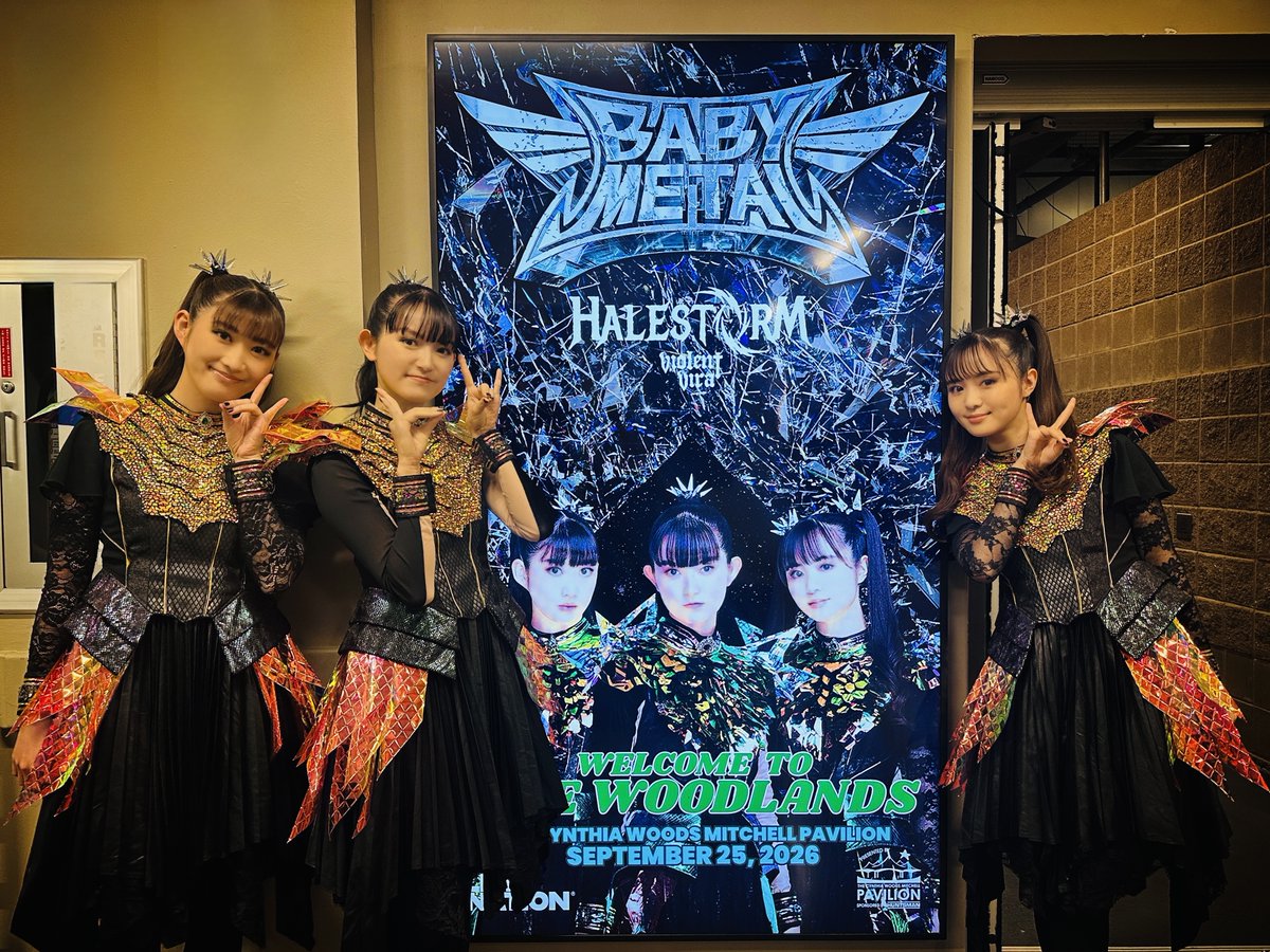 BABYMETAL_JAPAN's tweet photo. Thank you for coming to BABYMETAL WORLD TOUR 2026 in The Woodlands, TX🌿
#BABYMETAL https://t.co/55qnNBp3xz