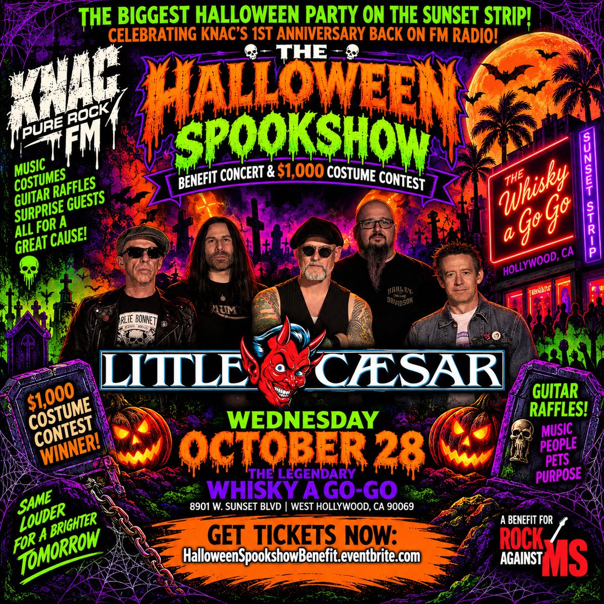 knacfm's tweet photo. JUST ADDED! Little Caesar at the #Halloween #Spookshow. 10/28 at Whisky A Go-Go! 🔗 https://t.co/t1HmOS0MVx #PureRock 🤘 #KNAC’s Back-On-The-Radio #Birthday #unfknblvbl. https://t.co/zn0m1kYJa6