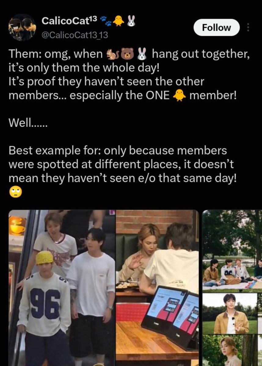 sugurukoo's tweet photo. "jikuk real... why?"
"they finally met bc of work"

imagine writing wattpad stories just for Jungkook to ditch his supposed bf and hangout with tae &amp; hobi later. i'm crying, the bar in hell 😭 https://t.co/x56ehJLAKp