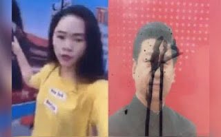 neo198964's tweet photo. 勿忘泼墨女孩：董瑶琼，只因为不满习近平统治，2018年在上海公开直播对习近平画像泼墨，然后他的父亲死在监狱，她本人强制送精神病院，至今在监狱里生死不明！
           中国人有太多的勇敢者，但是在中国一旦辱包就会被残酷迫害。而甘地的和平抗议是因为有良知的英女王，基督怜悯世人。 https://t.co/Ae6BDYYJdA