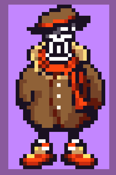 SpacedOutMar's tweet photo. idk if this is a bit overboard but  i needed to sprite detective papyrus i love this concept so much toby please. #deltaruneㅤㅤㅤ https://t.co/qxTI0rn398