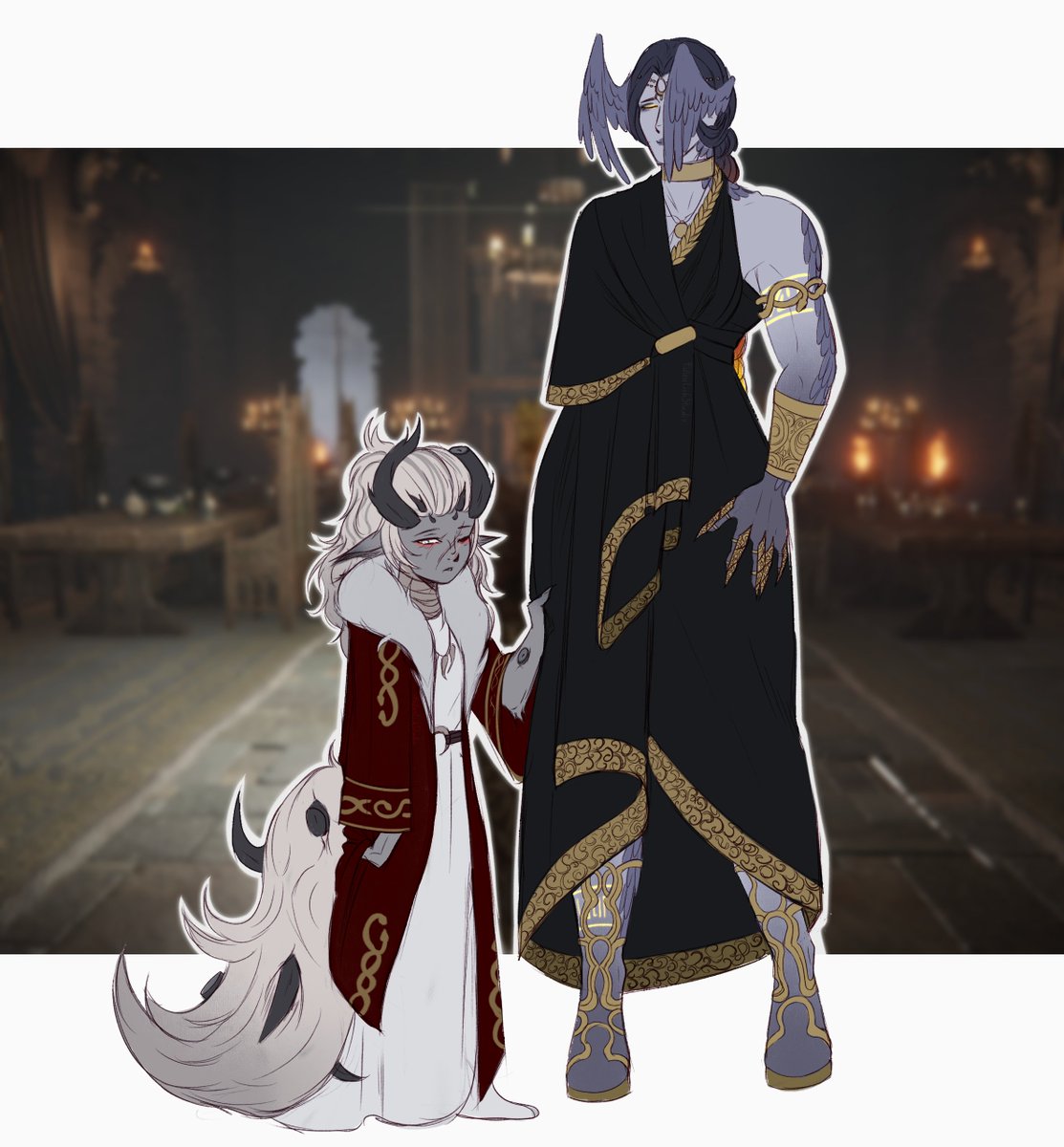 FLich_Studio's tweet photo. Solvaran and Sparky #eldenringoc
Solavaran turn into full mode mama over little bean. Also I finally draw Solavaran in her casual clothes! https://t.co/aopWcDsrvm