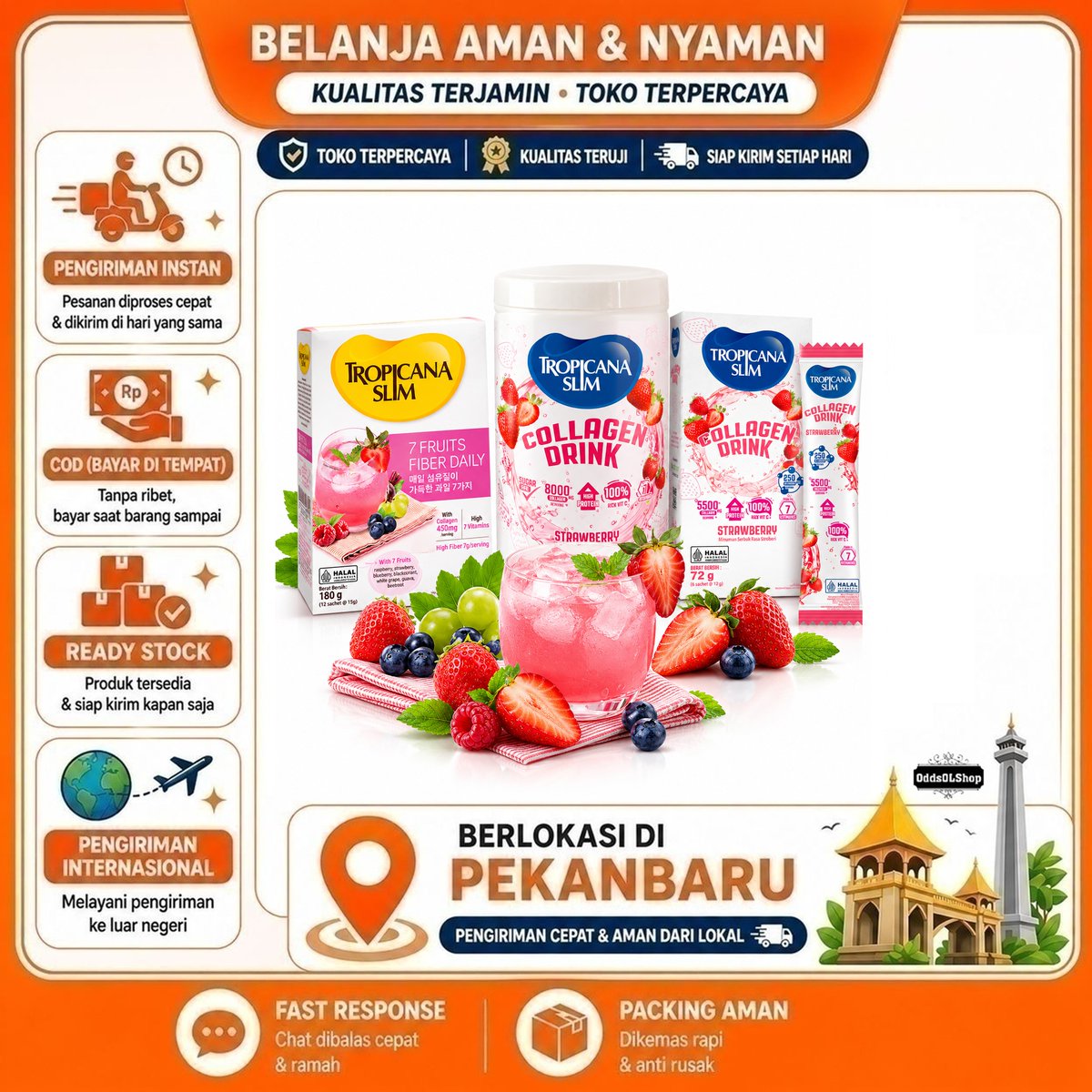 oddssexy's tweet photo. Tropicana Slim Collagen Drink Strawberry / Minuman Serbuk Rasa Stroberi / 7 Fruits Fiber Daily Berries https://t.co/bpV79WFx1t