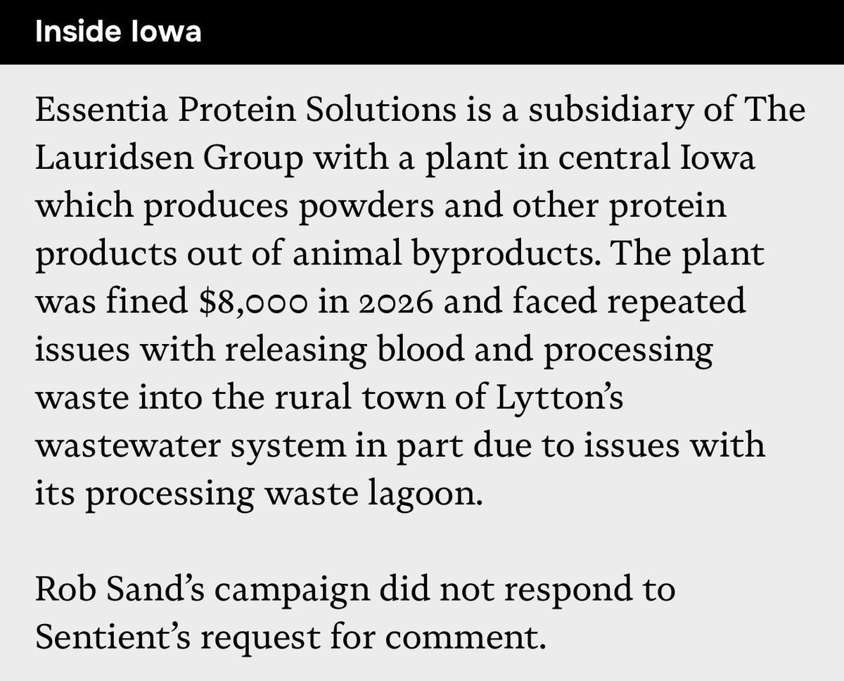 LahnHQ's tweet photo. Rob Lauridsen is clearly rattled at how the truth about him is being exposed.

He took $13M from the largest privately held chemical company in Iowa.

A company repeatedly cited and fined for polluting Iowa's water.

Rob simply can't be trusted to clean up our water. https://t.co/AgMnL2bzm2