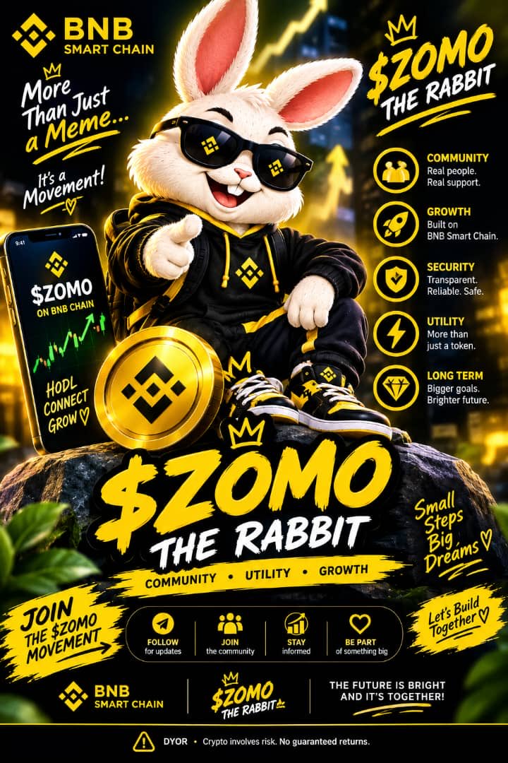 Brainbox1425661's tweet photo. Meet $ZOMO, The Rabbit 🐰 — a community-driven project on BNB Smart Chain focused on bringing people together, building a strong community, and creating something exciting in Web3. 🔥
👥 Join the community
📢 Stay informed
⚡ Follow the journey
💛 Be part of the movement https://t.co/DiZbd4Mg4W