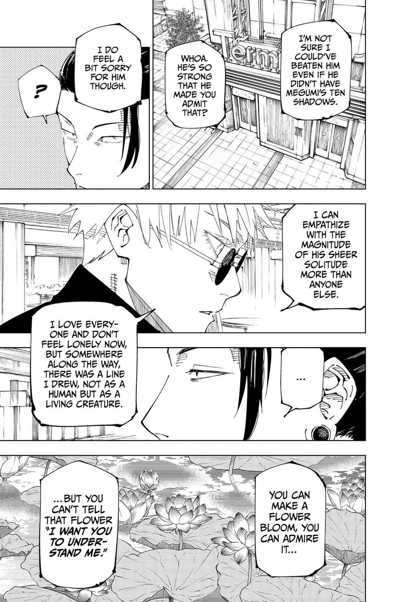 loonzium's tweet photo. I dunno if he gave up on Gojo considering he gave the guy one of the most well written and powerful lines in the series but you do you man https://t.co/LxuWC89cc3