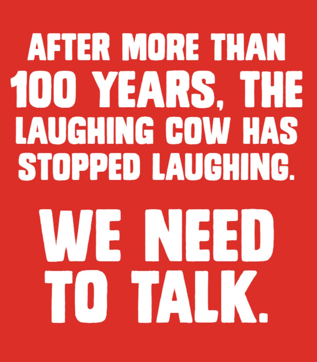 Dexerto's tweet photo. The Laughing Cow has replaced its mascot’s smile with a straight face on some packaging

The new packs read “We need to talk,” but the company says she’ll explain “when she’s ready” https://t.co/VSepkzu0xL