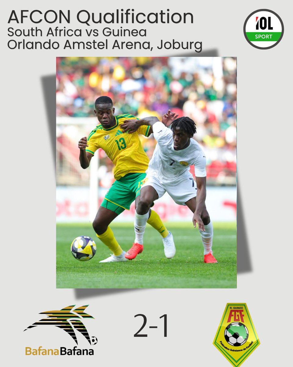IOLsport's tweet photo. Bafana Bafana kicked off the Pitso Mosimane 2.0 era in style, beating Guinea at Orlando Amstel Arena in his first game back in charge!
30 years since our last AFCON title... but this is how dynasties start.
#BafanaBafana #Pitso #AFCONQualifiers #OrlandoStadium #IOLSport https://t.co/otKYPezxd4